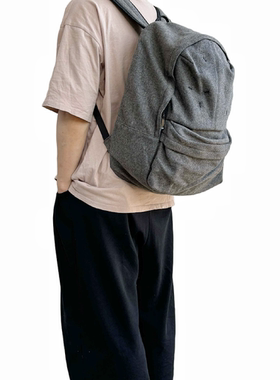 SGKJ蚂蚁刺绣双肩包原创呢子灰色绣花书包电脑包男女通用礼物清仓