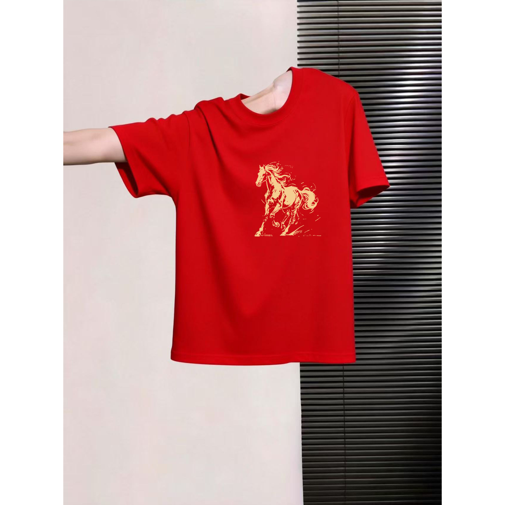 2026马年红色短袖t恤纯棉洋气男女童装超好看过年中大童喜庆上衣,童装/婴儿装/亲子装,T恤,淘宝优惠券,粉丝福利购,淘宝优惠卷