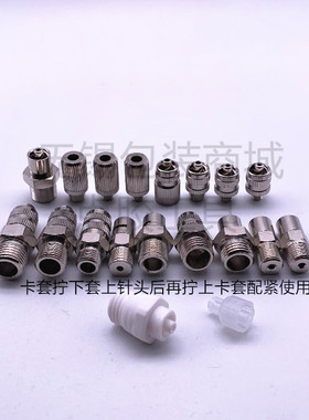鲁尔转接头 金属外螺纹针头转接头M5 M6 M8螺纹 luer头