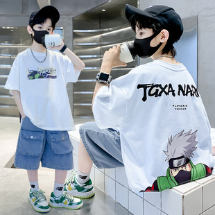 男童夏装短袖T恤2024新款儿童装夏季圆领男孩中大童纯棉半袖潮牌