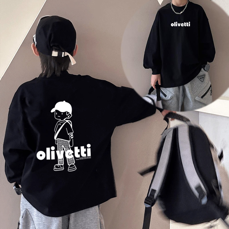 100%纯棉男童长袖t恤春秋款