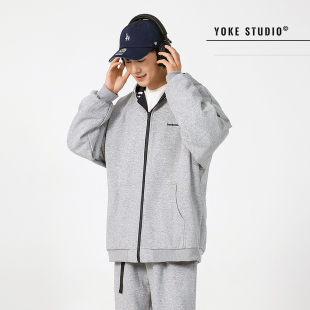 刺绣宽松休闲外套男 复古双面穿连帽夹克男女同款 YOKE STUDIO美式