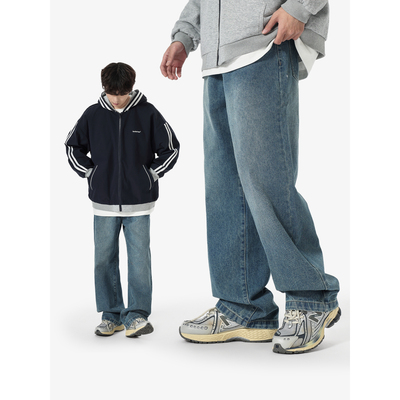 复古休闲秋冬做旧水洗牛仔裤