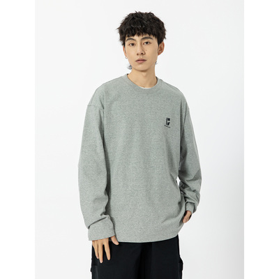 YOKE STUDIO美式休闲春季纯棉圆领T恤男女16支230g长袖内搭上衣