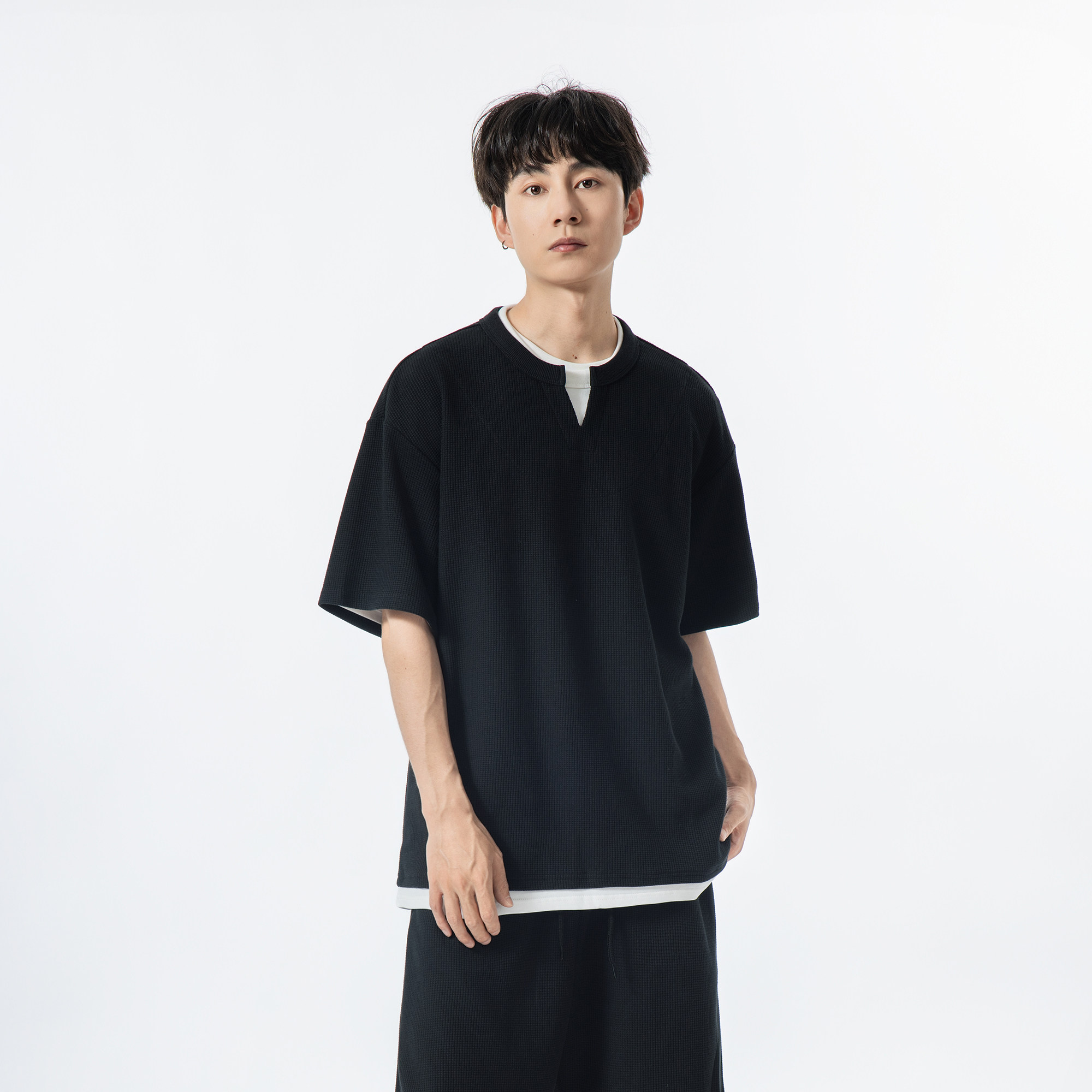 短袖日系休闲青年青少年宽松套装