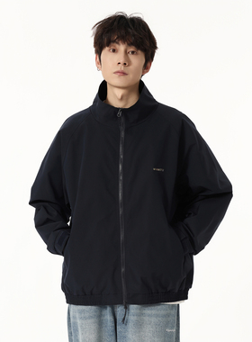 YOKE STUDIO 美式休闲纯色夹克男女cityboy春秋宽松工装外套棉服