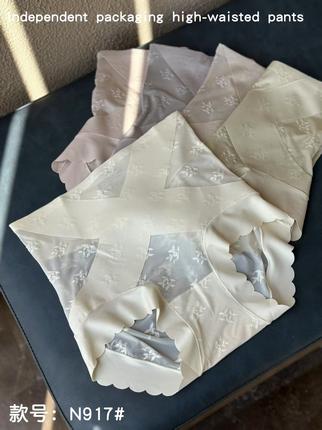 艾橘春新款轻奢收腹高腰交叉蕾丝提臀轻薄透气7A蚕丝面膜抗菌无痕