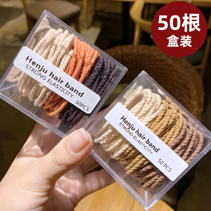 马尾发圈女扎头发皮筋黑色皮套简约气质头绳网红ins森系韩国发绳