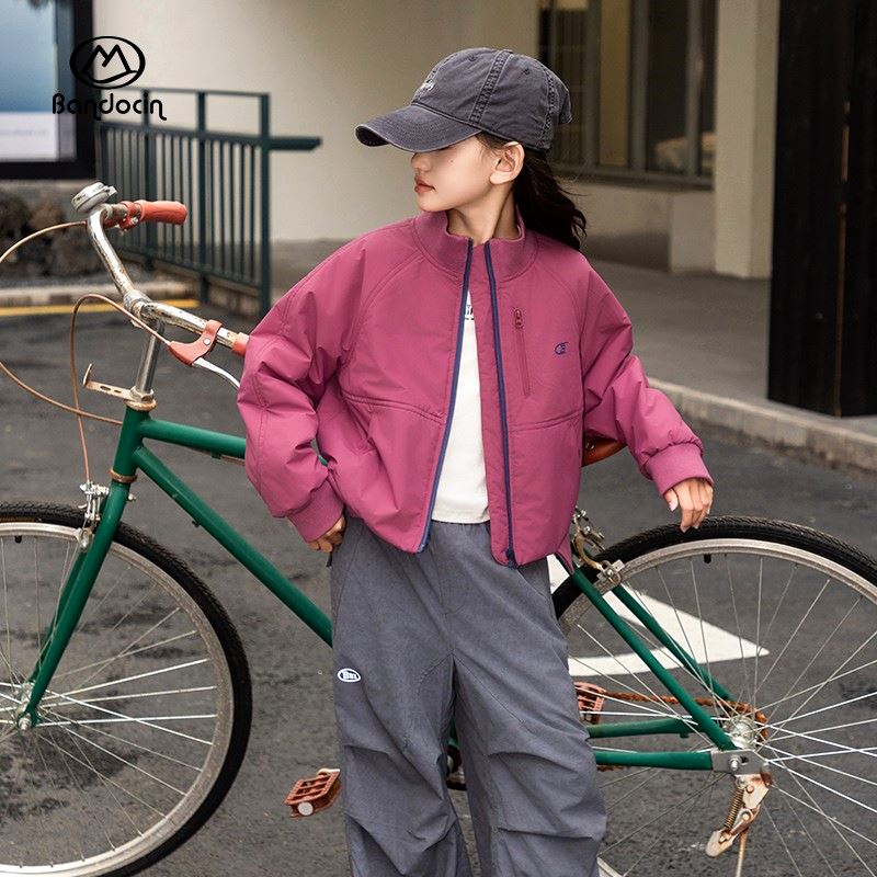 BANDOCIN/半度闲户外休闲轻薄棉服女童秋冬防风短款立领温暖外套