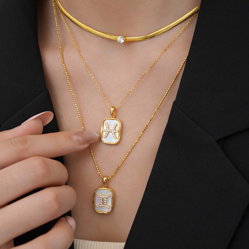 ZUOZUOSTUDIO星座贝壳锆石项链