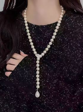 小香风珍珠流苏项链女轻奢高级感