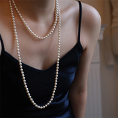 多层叠戴长款 施家珍珠项链女新中式 百搭毛衣链搭配旗袍高级感配饰