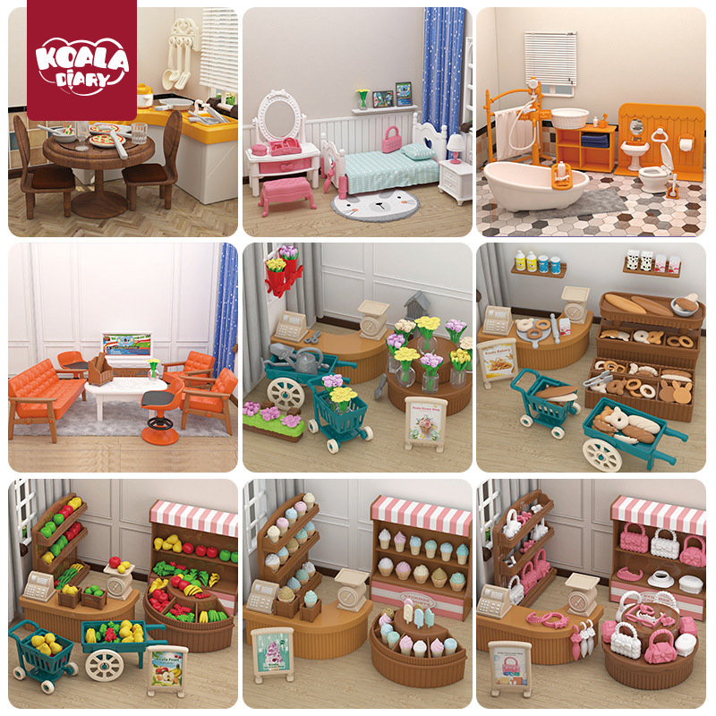 微缩家具材料包网红儿童过家家玩具场景迷你娃屋小房子仿真厨房