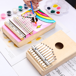 拇指琴DIY17音卡林巴琴儿童手工绘画涂鸦自制乐器材料包活动暖场