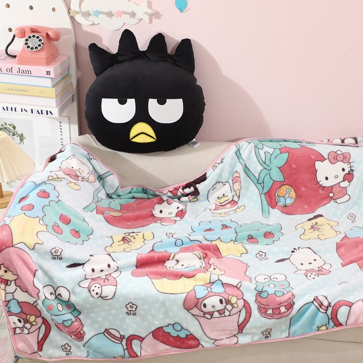 可爱卡通酷酷企鹅抱枕两用毯子办公室午睡毯空调毯车用宿舍靠枕毯