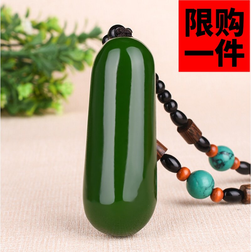 原石把件菠菜绿碧玉