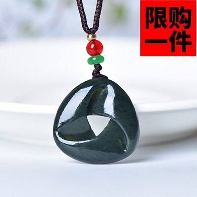 和田玉青玉轮回吊坠挂件新疆玉和田青玉时来运转玉佩玉石项链挂件