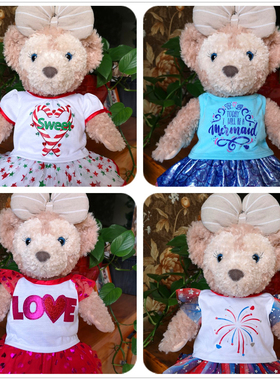 新款duffy达菲熊泰迪熊毛绒玩具洋娃娃公仔雪莉玫玩偶衣服裙套装