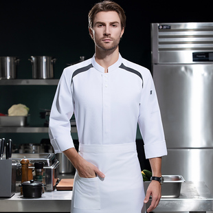 星级饭店防静电厨师工作服长袖酒店高端西餐烹饪私厨定制秋冬新品