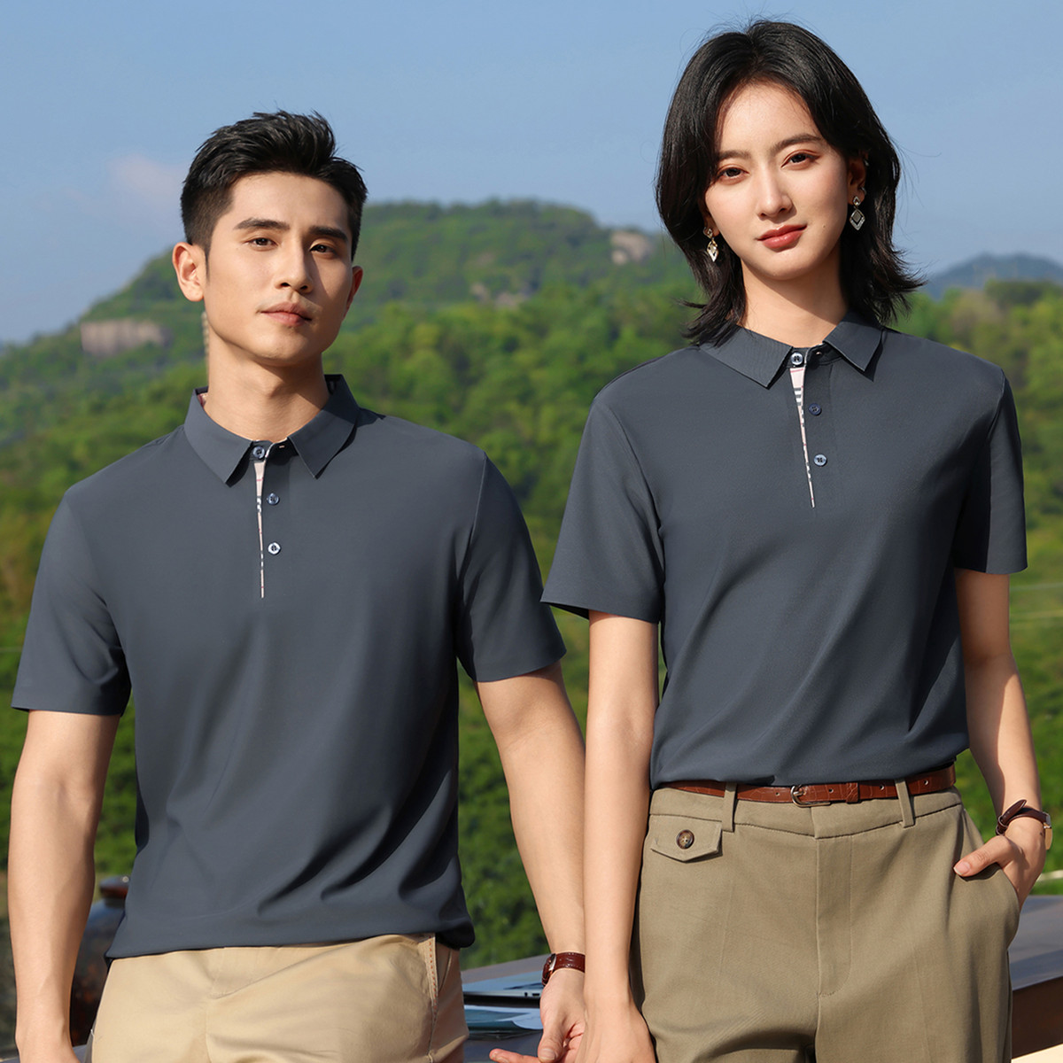 高端冰丝凉爽polo衫定制工作服男刺绣翻领短袖公司工装文化衫团体