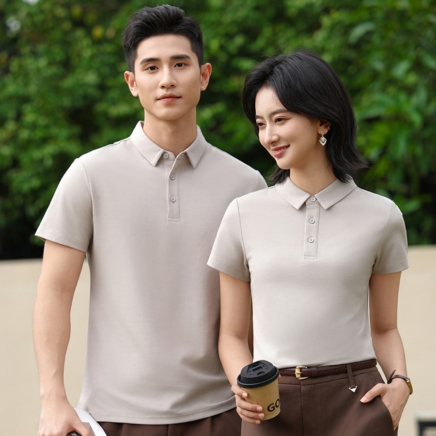 高端冰丝棉polo衫定制工作服t恤