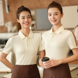 Элитная шелковая хлопковая футболка для работы, кофейный летний чай с молоком, короткий рукав, делается под заказ