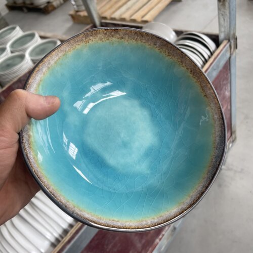 超美冰裂釉陶瓷汤面碗7英寸微瑕北欧风家用酒店冷餐碗沙拉碗0925