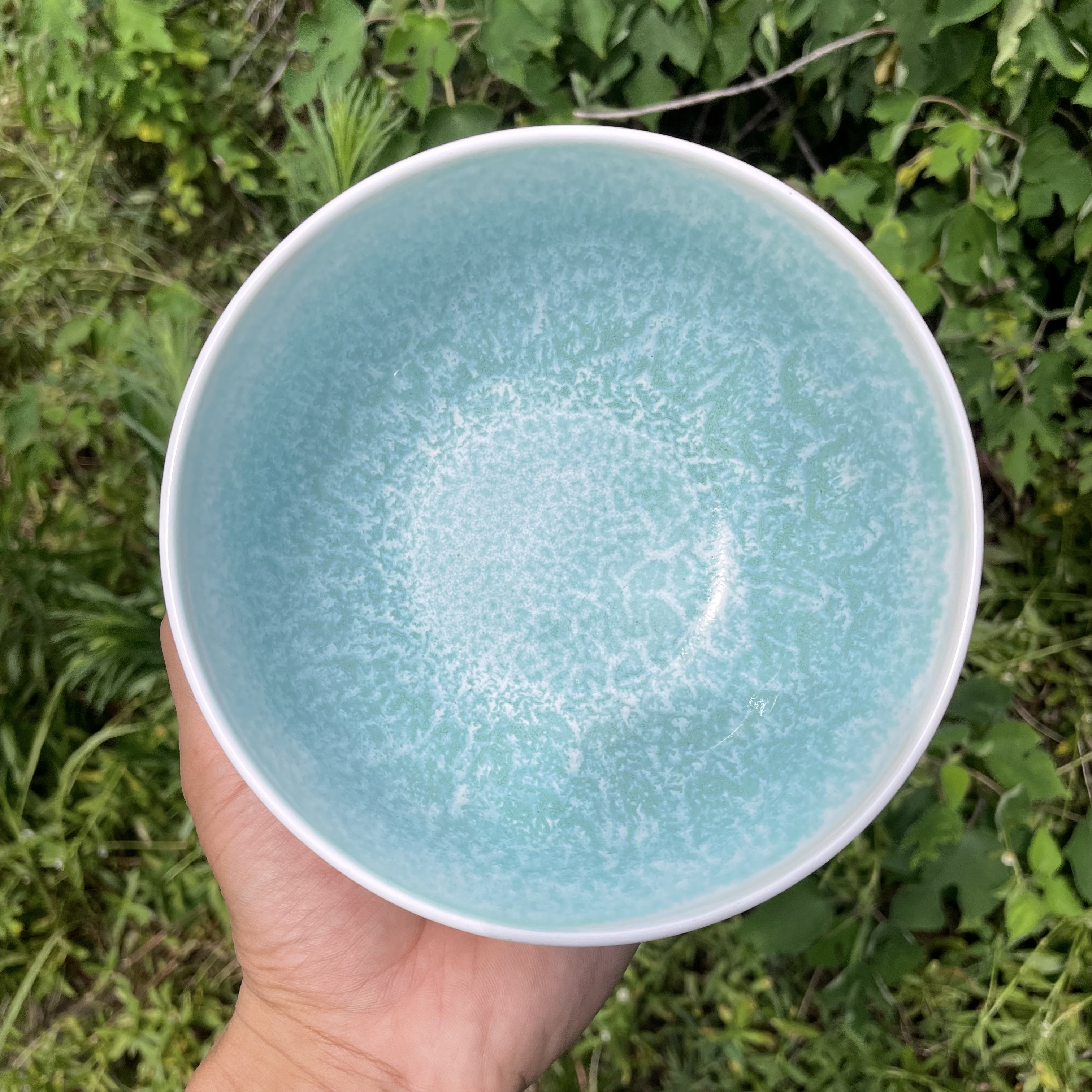 外贸正单网红陶瓷餐具绿色渐变家用菜碗水果碗沙拉碗冷菜碗拉面碗