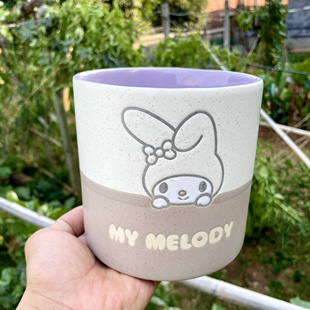 美乐蒂陶瓷花盆可爱筷子筒中罐厨房汤勺饭勺收纳罐种干花筒底有孔