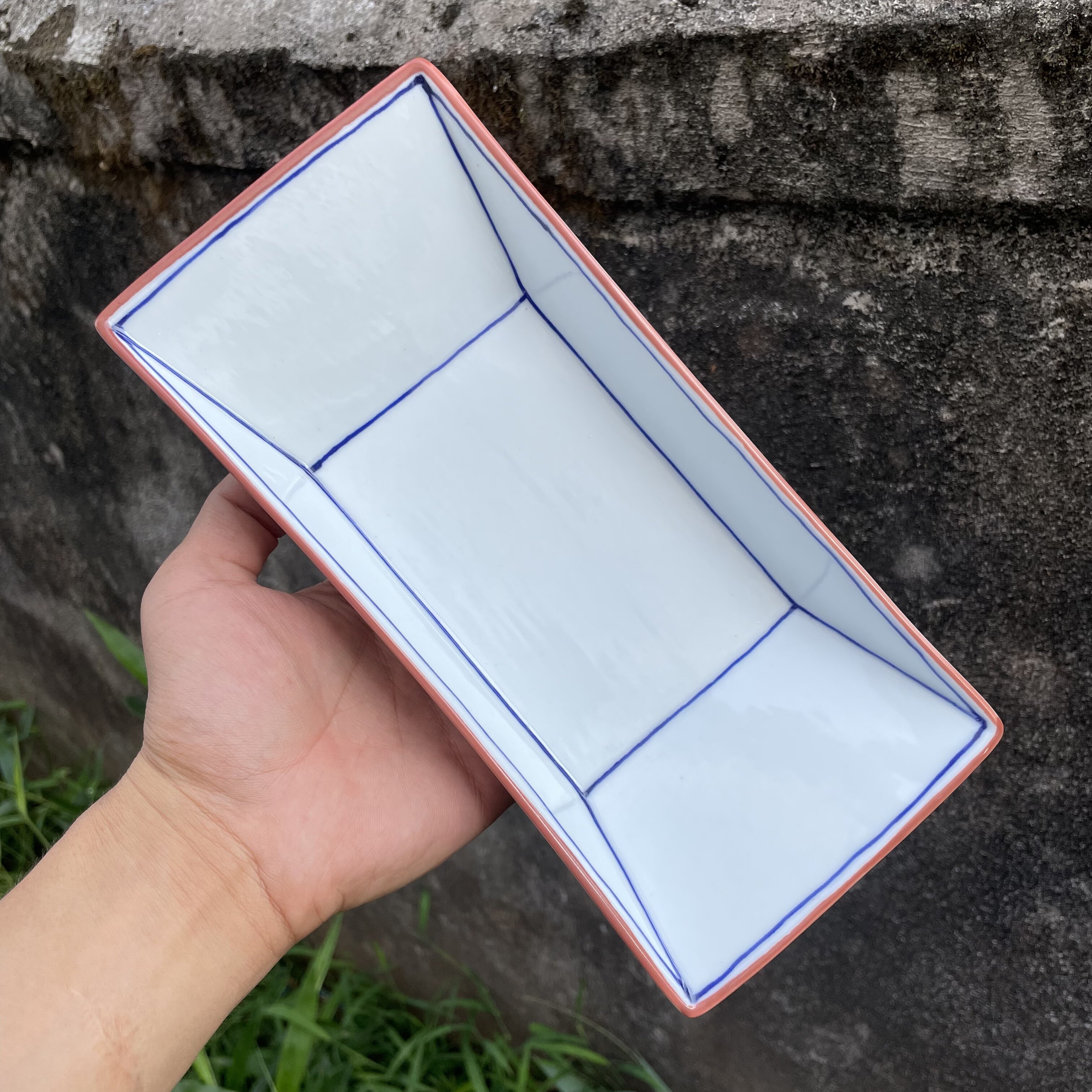 ins风陶瓷蒸鲶鱼小鱼盘轻奢长方形餐馆寿司饺子盘酒店甜品小吃盘