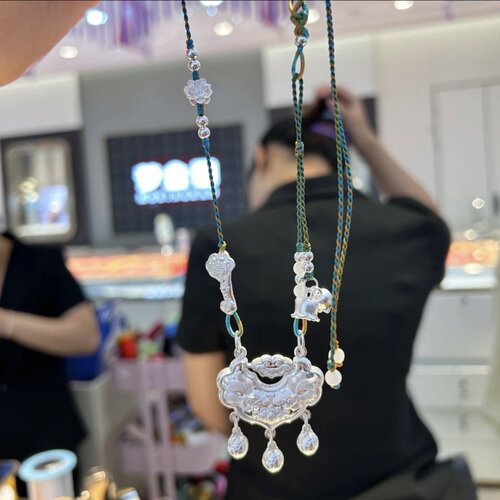 阿星手作足银手工编织锦鲤锁吊坠