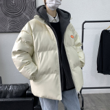 假两件连帽衣外套男港风休闲羽绒大码PU皮衣M5116P100，男装棉衣，星座1109-2