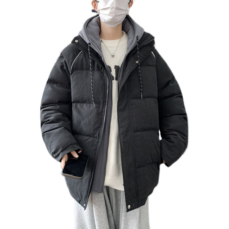 衣外套男潮牌ins冬季加厚假两件韩版潮流情侣新款冬装W969-P75,男装棉衣,星座1109-2