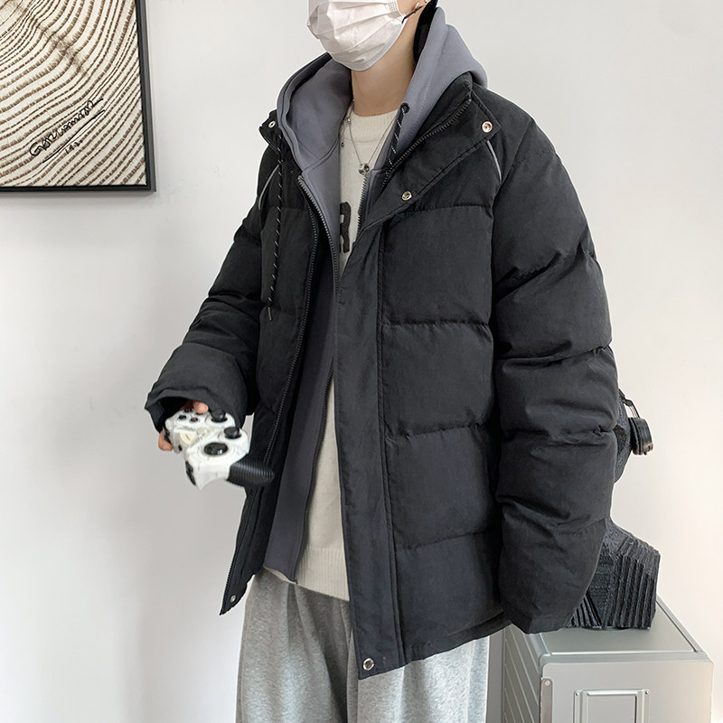 假两件韩版潮流情侣衣外套男潮ins冬季加厚新款冬装W8118P75,男装棉衣,星座1109-2