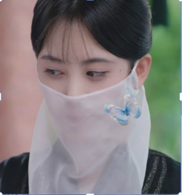 新款复古风汉服遮脸挂耳超仙面纱