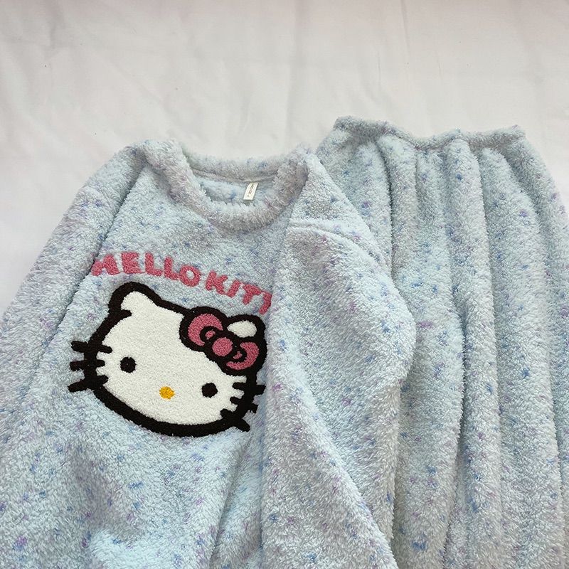 秋冬季舒适睡衣女秋冬半边绒加厚