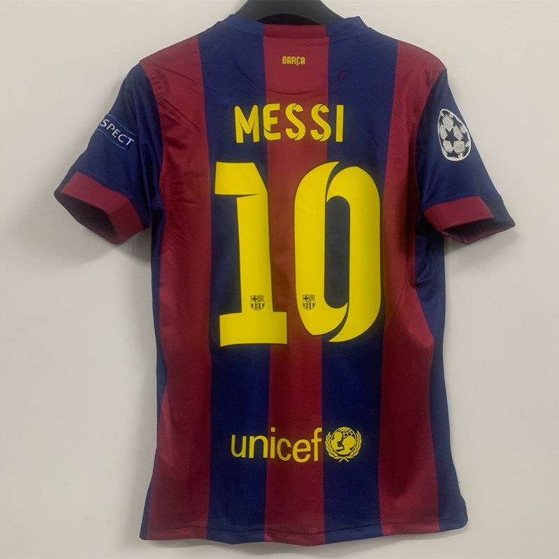 巴萨主场球衣1415经典复古10号梅西哈维11号内马尔巴塞罗那足球服