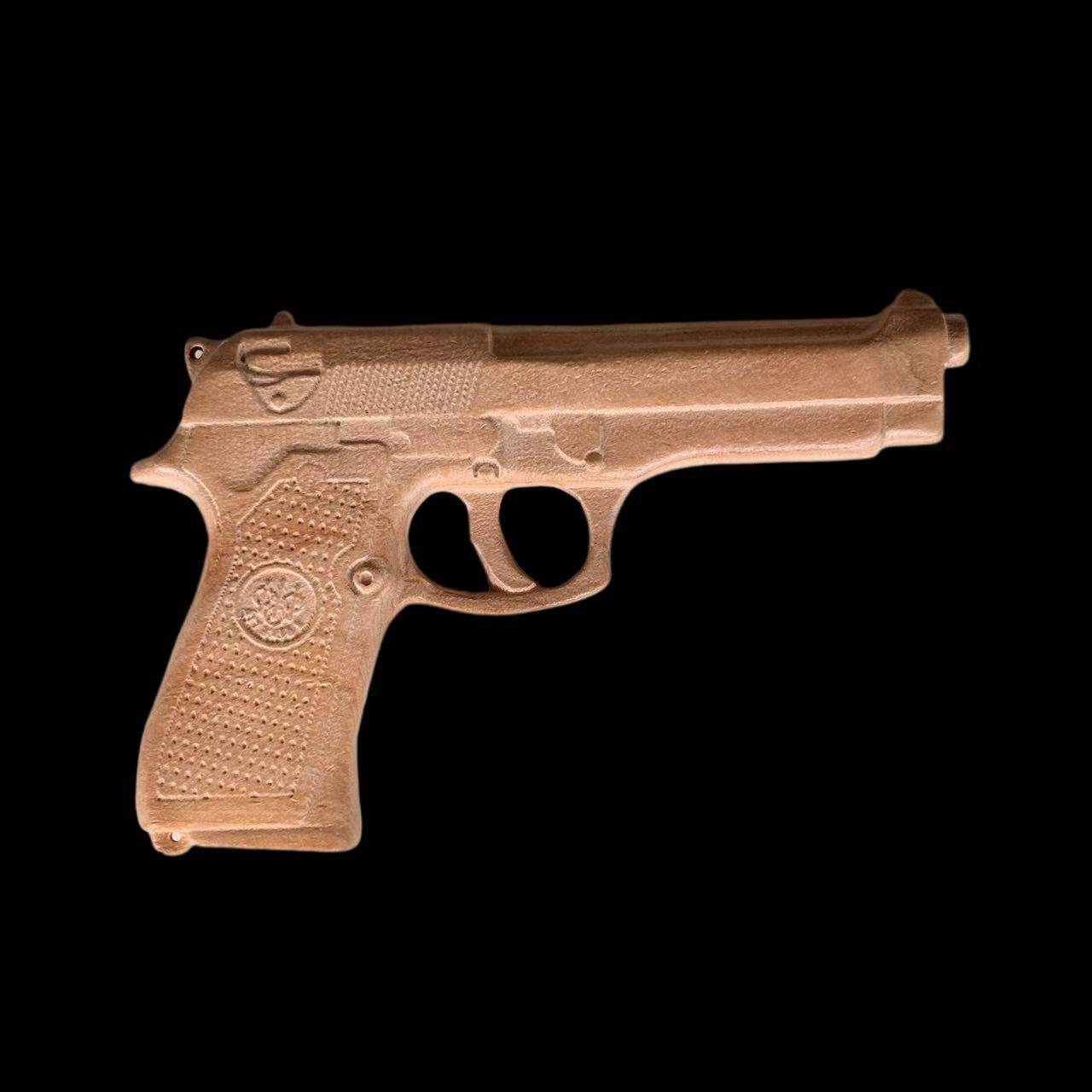 桃木雕刻创意手枪模型儿童男孩玩具舞台表演道具宝宝幼儿园礼物品