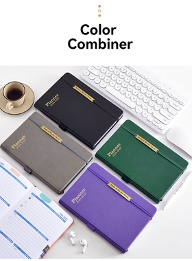 亚马逊2024-2025planner18个月英文A5笔记本计划本日程本仿皮日历