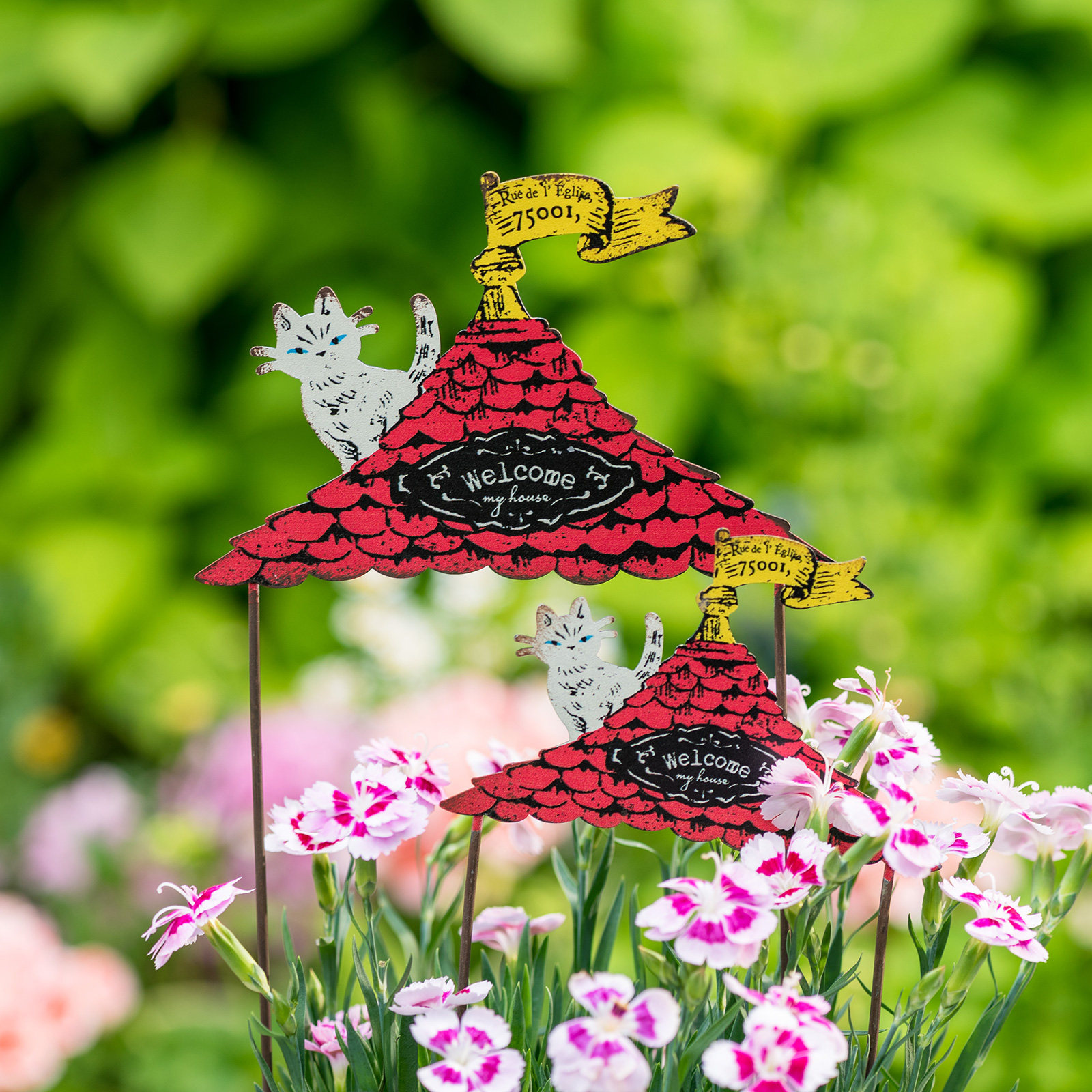 创意花园杂货ins铁艺插牌卡通小猫田园风小草花绿植多肉花盆装饰,家居饰品,户外/庭院摆件,淘宝优惠券,粉丝福利购,淘宝优惠卷