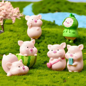 趣玩园艺可爱卡通小懒猪微景观装 饰多肉花盆造景摆件可爱小动物猪