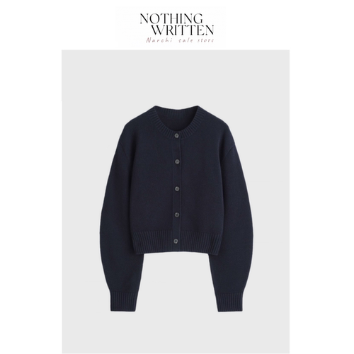 【现货】Nothing Written Narchi圆领长袖羊毛针织开衫薄外套上衣
