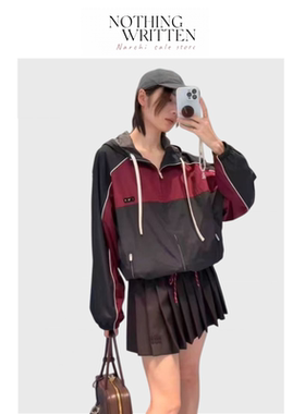 【现货】Nothing Written Narchi字母拼色连帽外套叠搭夹克冲锋衣
