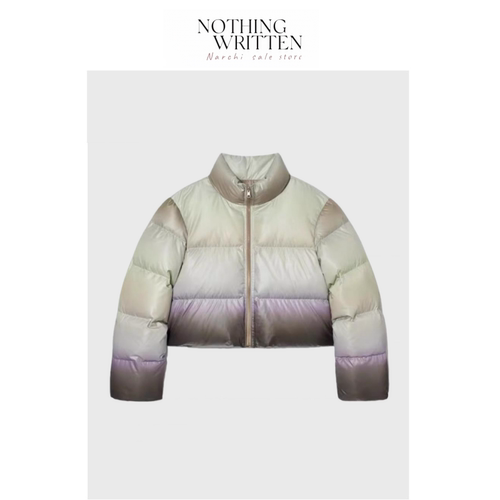 【现货】Nothing Written Narchi 渐变色短款立领宽松外套羽绒服
