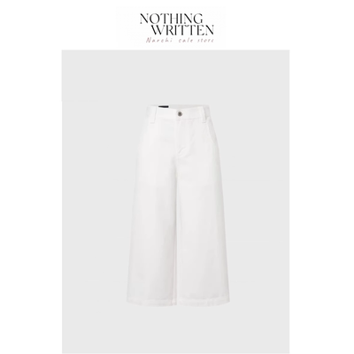 【现货】Nothing Written Narchi牛仔裤棉中腰中长A字阔腿七分裤