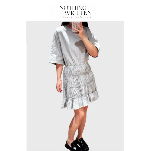 【现货】Nothing Written Narchi标准版型缩褶泡泡纱迷你连衣裙春