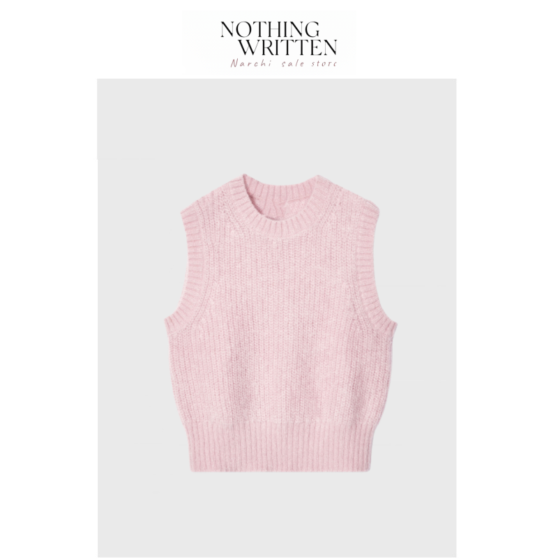 【现货】Nothing Written Narchi短款针织马甲上衣马海毛混纺背心