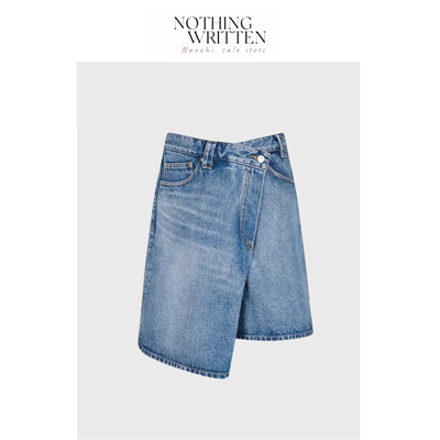 【现货】Nothing Written Narchi牛仔裙裤A型复古短裤阔腿五分裤
