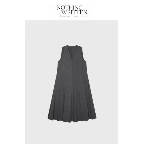 【现货】Nothing Written Narchi V领无袖连衣裙女垂感大摆休闲裙