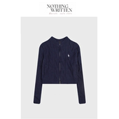 现货 Nothing Written Narchi小马标刺绣麻花拉链毛衣开衫 针织